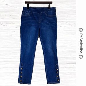 CHICO’S Women’s Size 1 US 8R Denim Jeans Jeggings Ankle Style Stretch Pull-On
